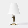 Mini Metall Schreibtischlampe mit Stoffschirm und Kordelschalter