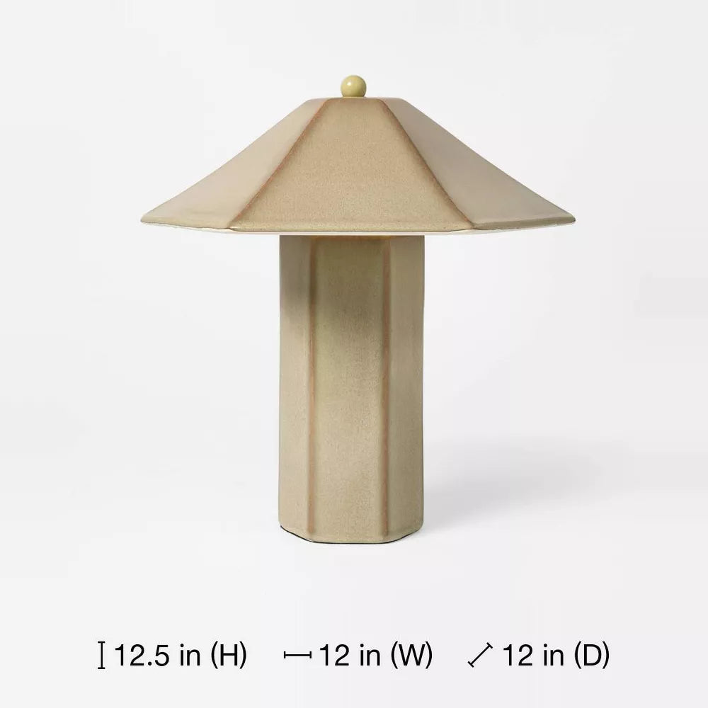 Keramik Schreibtischlampe mit Stoffschirm