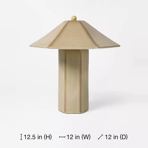 Keramik Schreibtischlampe mit Stoffschirm